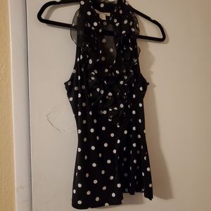 WHBM ruffle polkadot top